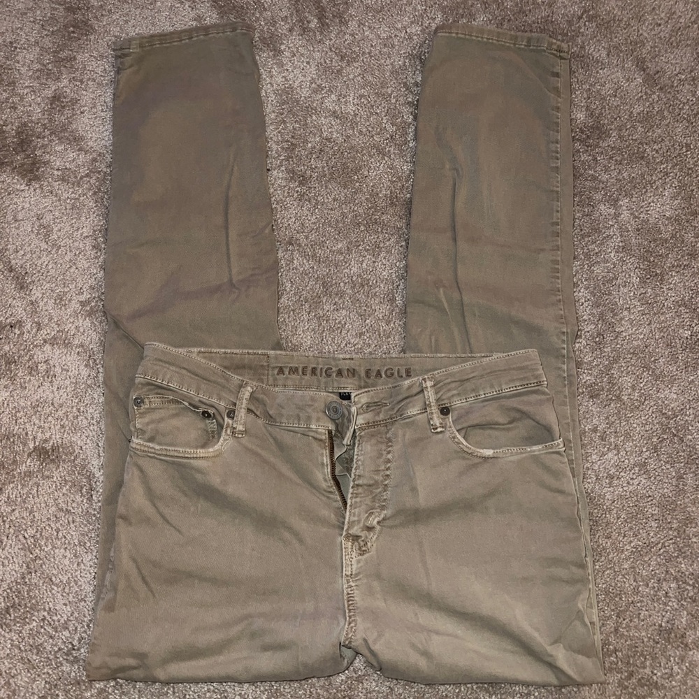 American Eagle Khaki Slim Straight Pants